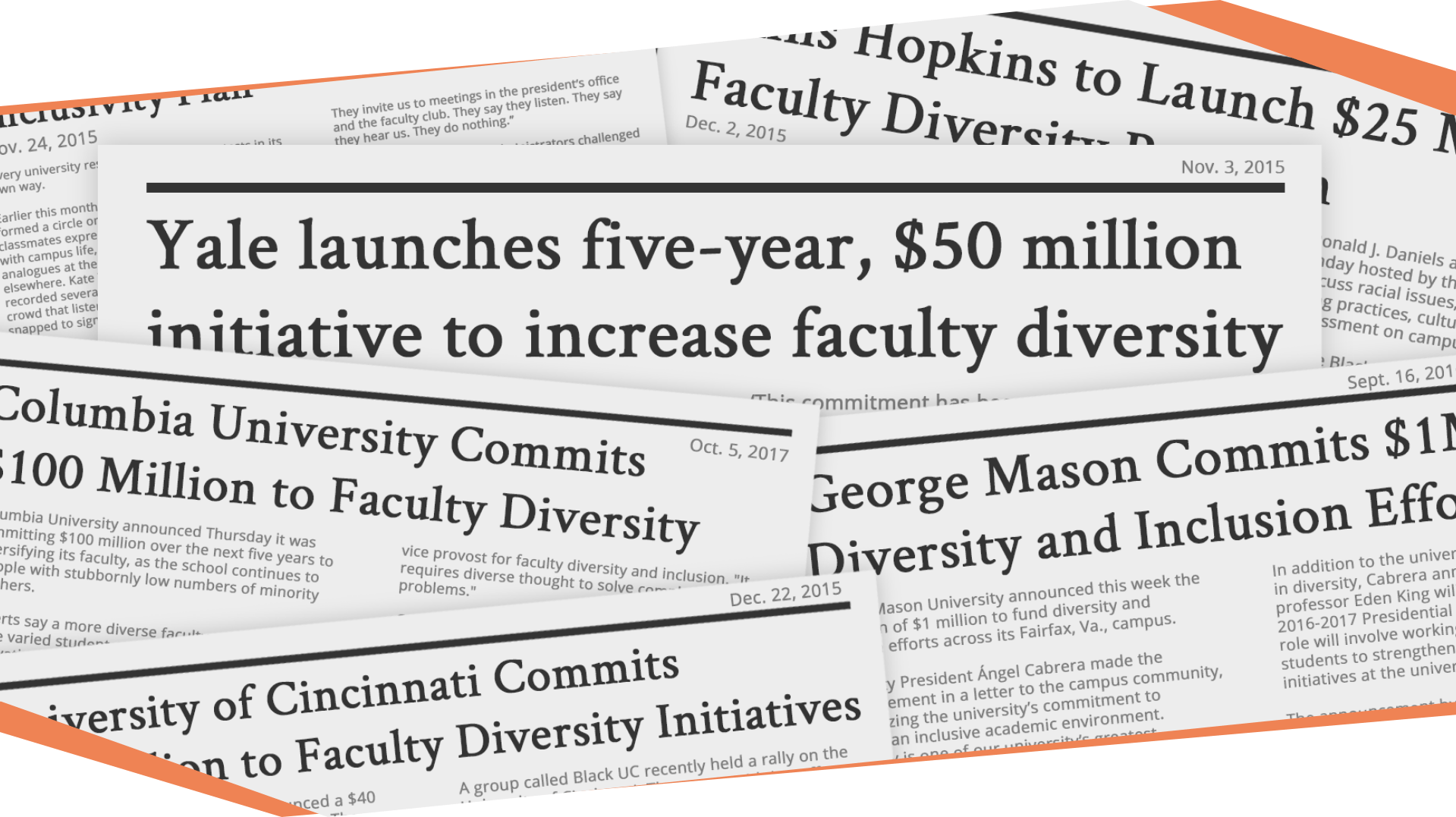 Newspaper coverage of universities planning to invest in diversity initiatives