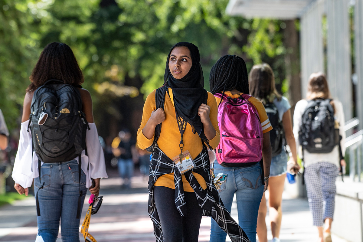 Students walking